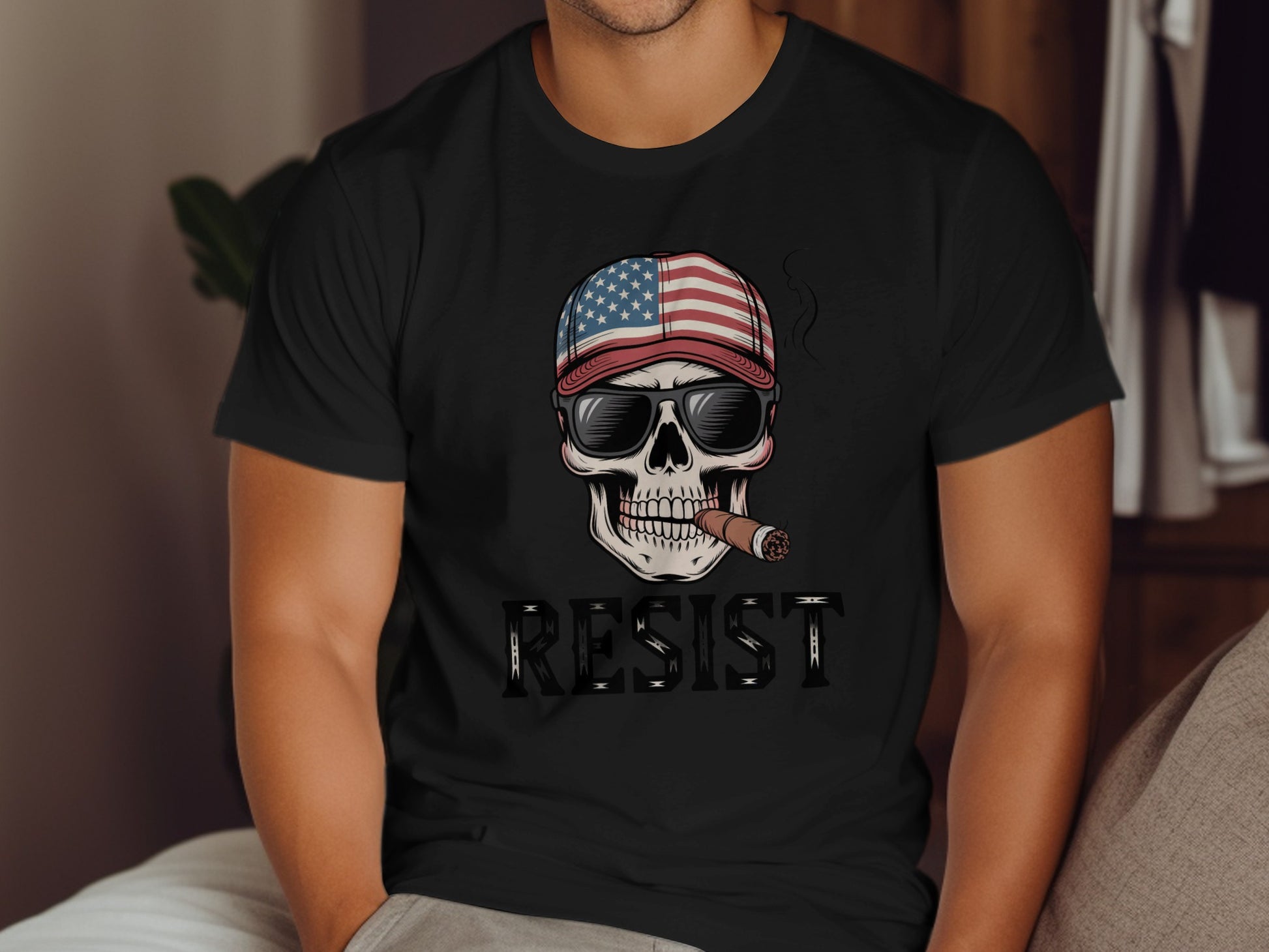 American Flag Skull Resist Graphic Tee product