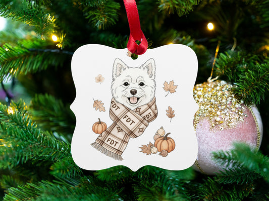 Cute Dog Scarf Ornament for Festive Christmas Tree Decor