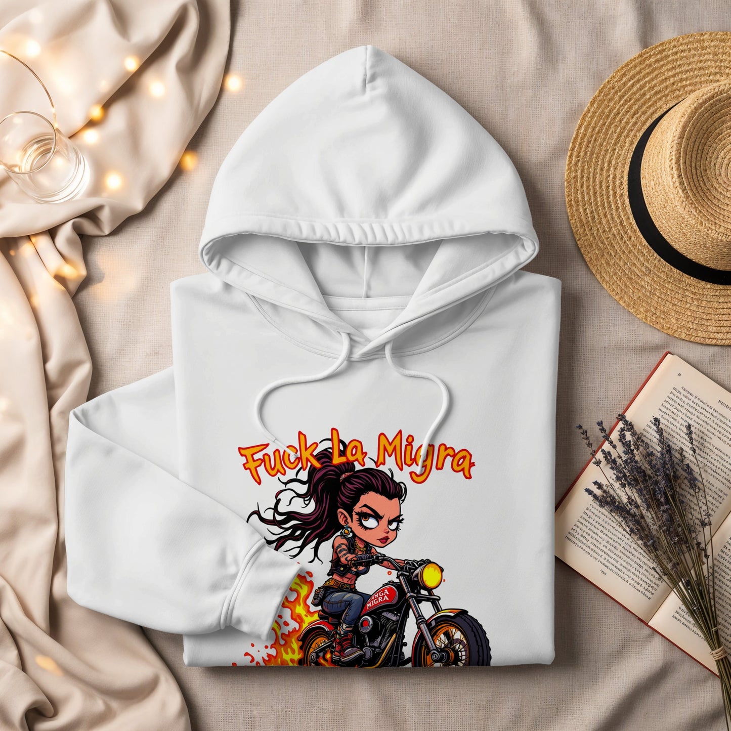 Bold Graphic Motorcycle Hoodie Unique Apparel Product