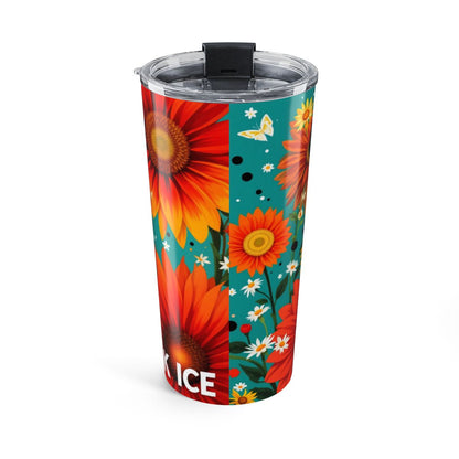 Colorful Floral Design Insulated Tumbler Cup