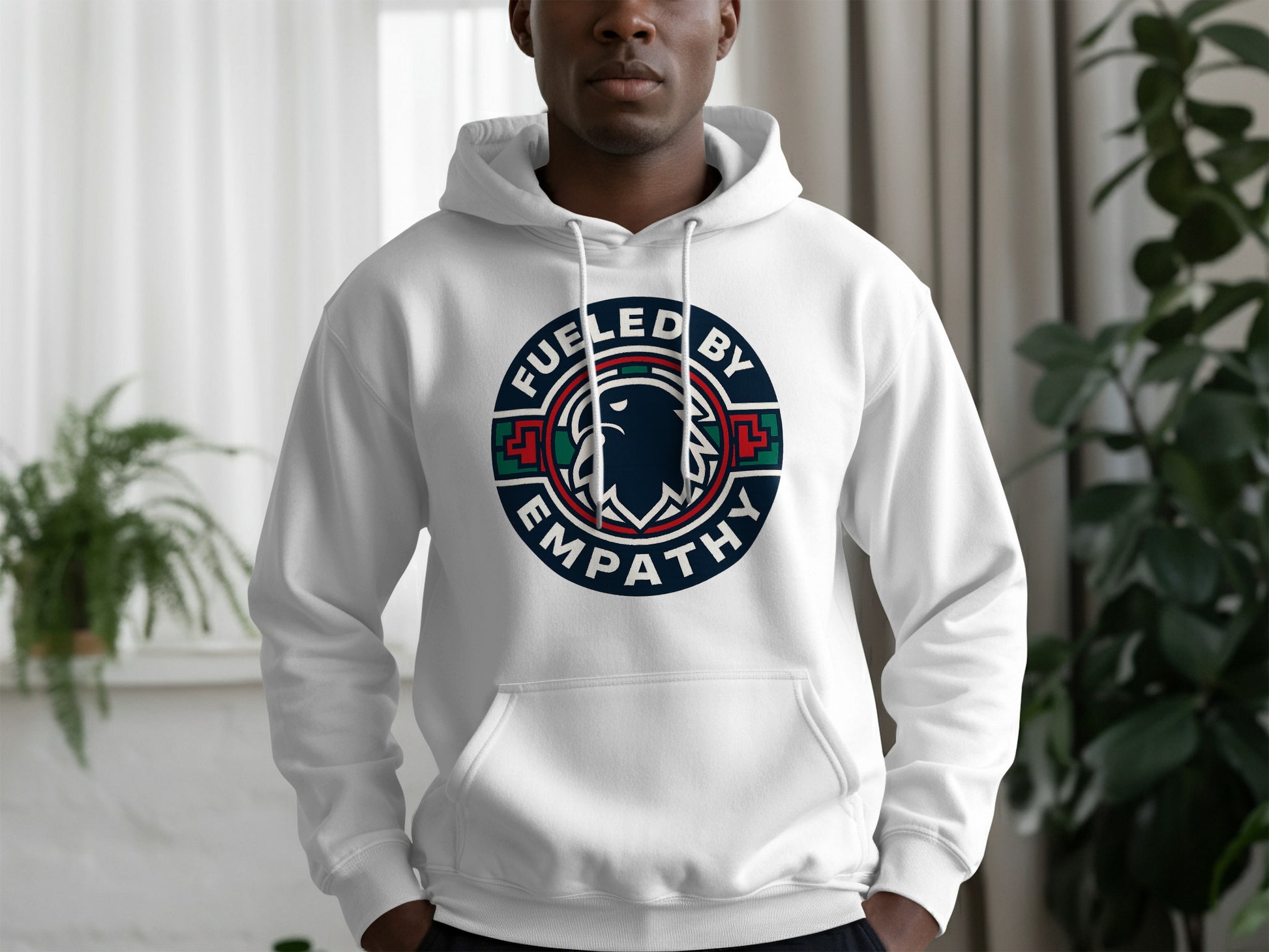 Fueled By Empathy White Graphic Hoodie product