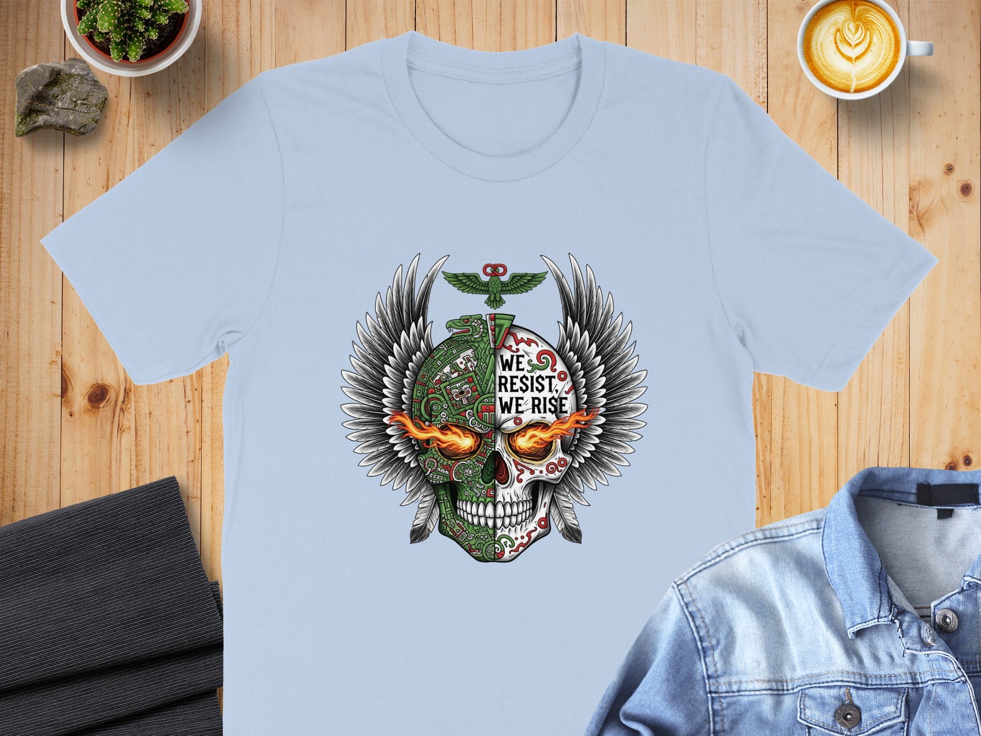 We Resist We Rise Skull Wing Graphic T-shirt product