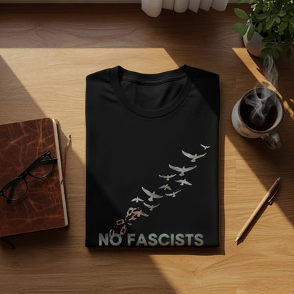No Fascists Migrating Birds Graphic T-Shirt