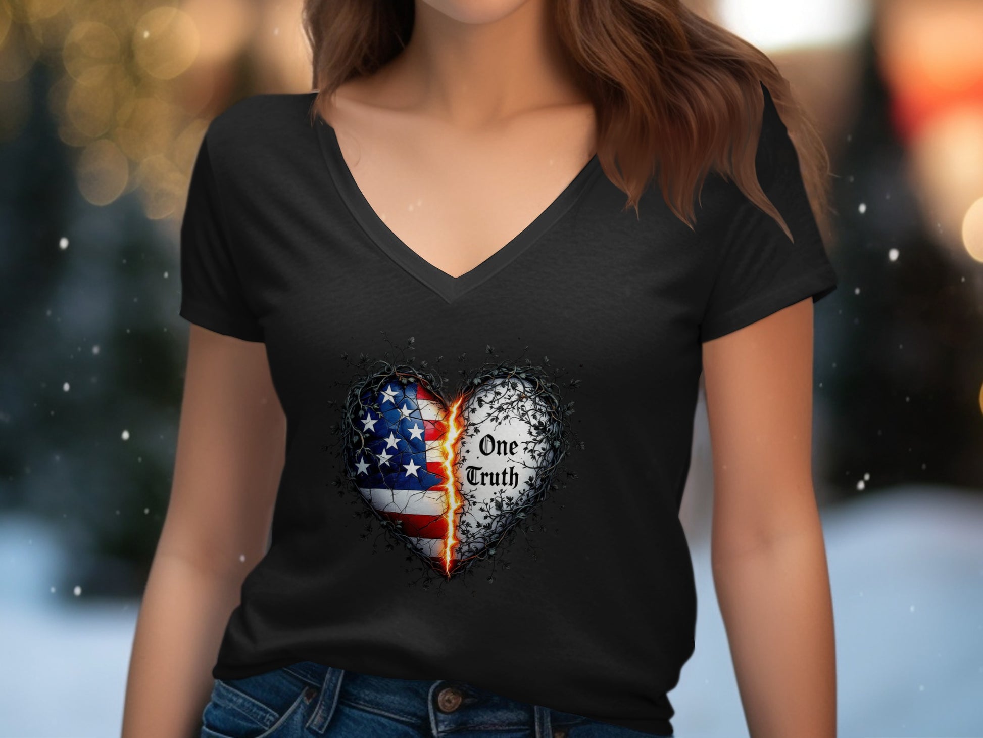 One Truth Heart American Flag Design Shirt product