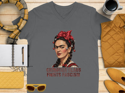 Chingona Claus Fights Fascism Graphic T-Shirt
