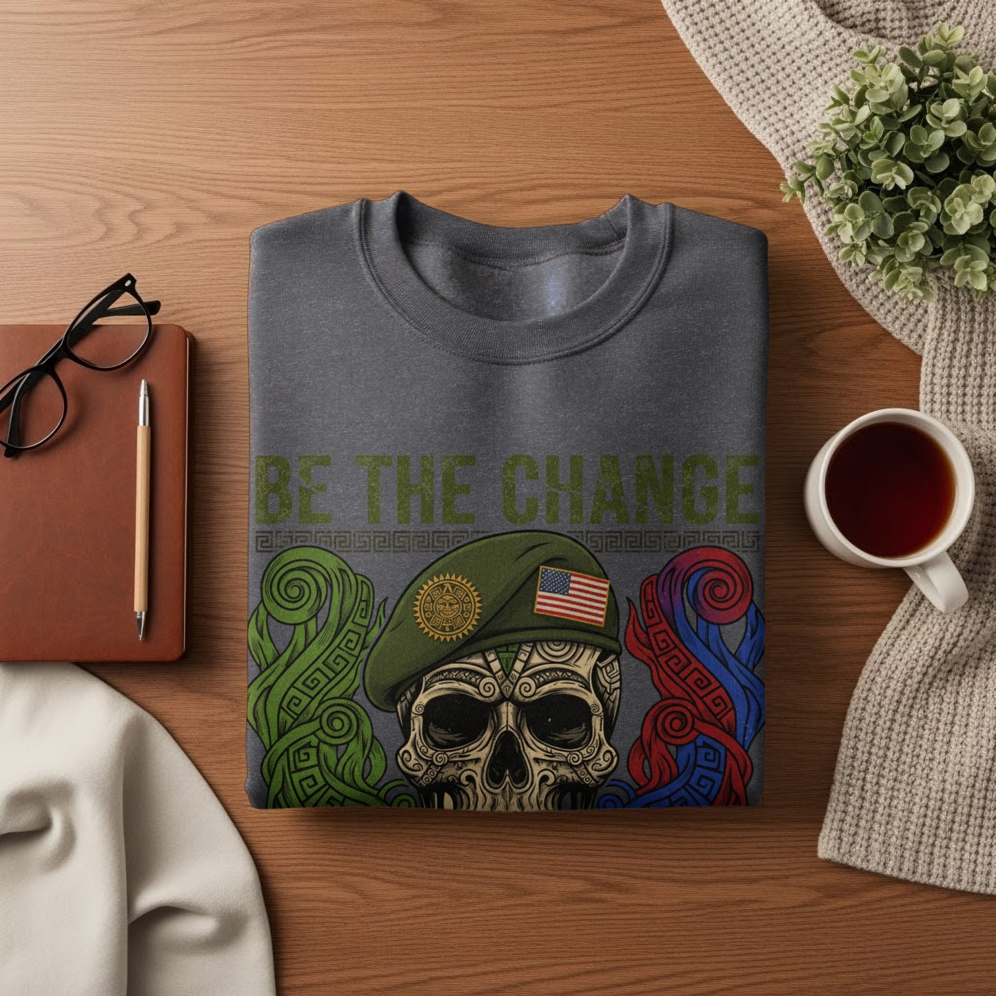 Be The Change Skull Design Sweatshirt Product