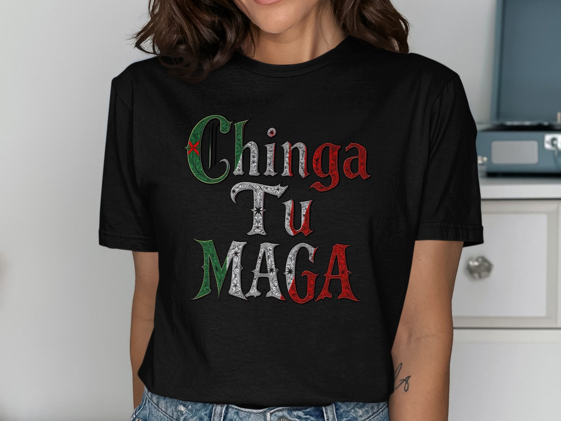 Chinga Tu Maga Printed Humorous Statement T-Shirt Product