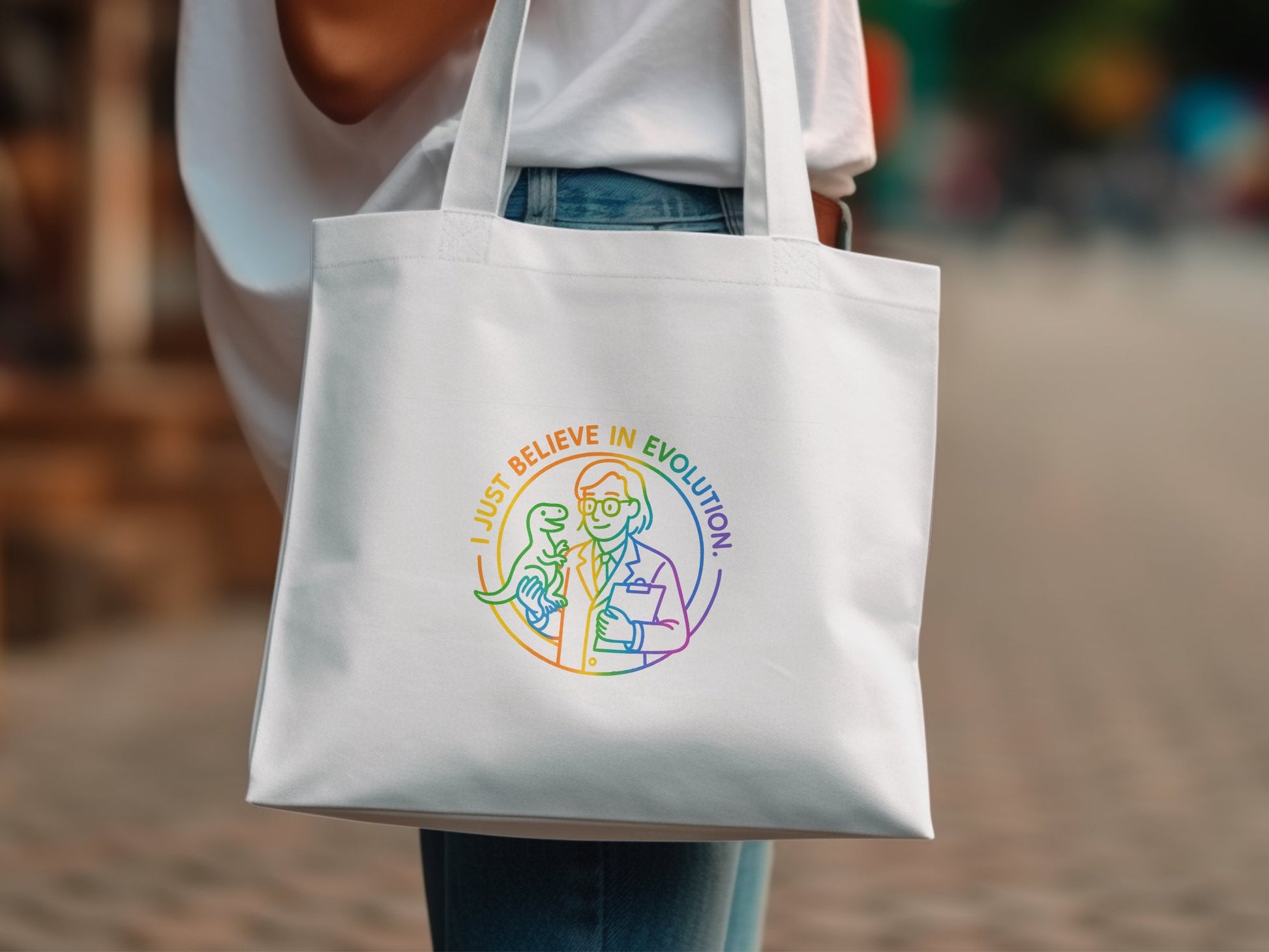 Just Believe In Evolution Tote Bag product type