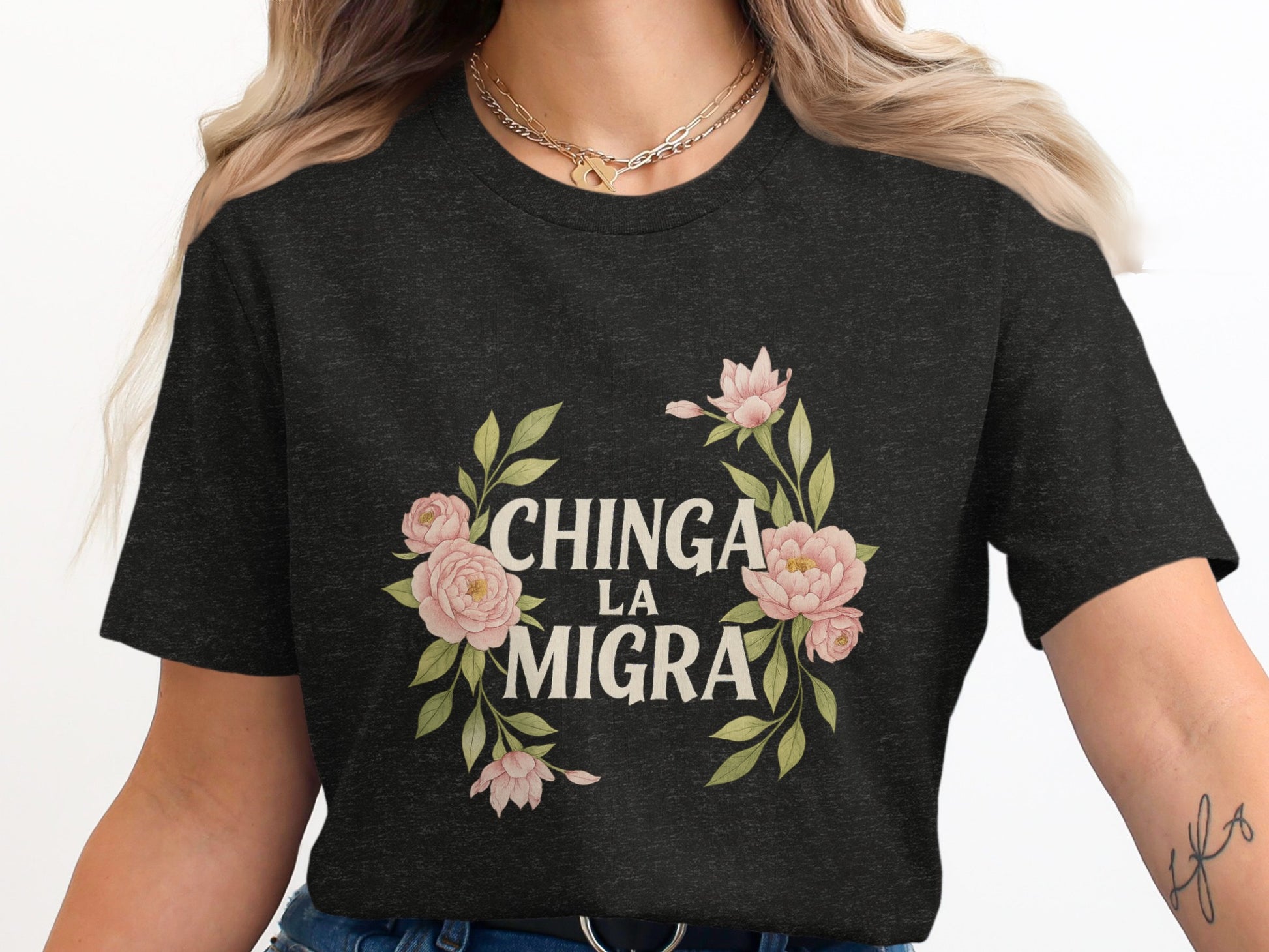 Chinga La Migra Graphic Printed T-shirt product