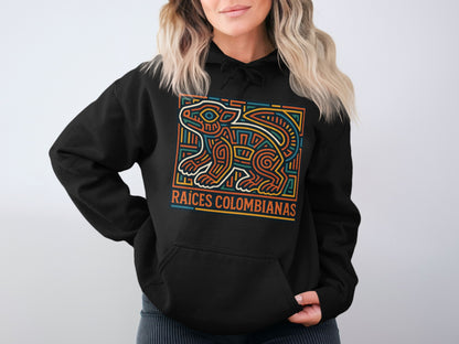 Raíces Colombianas Hoodie Colorful Lizard Design product type