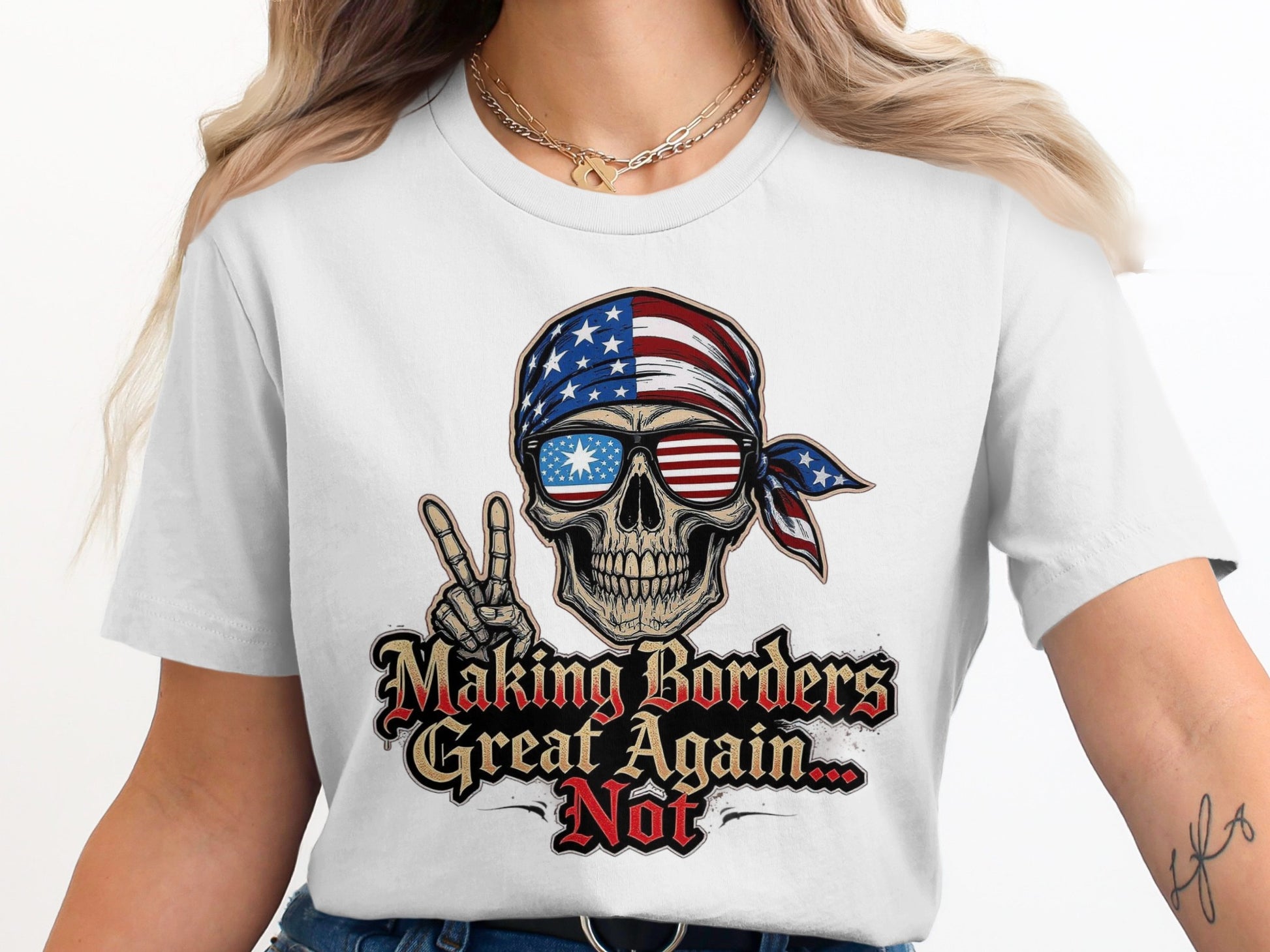 Making Borders Great Again Not Skull Graphic Tee product