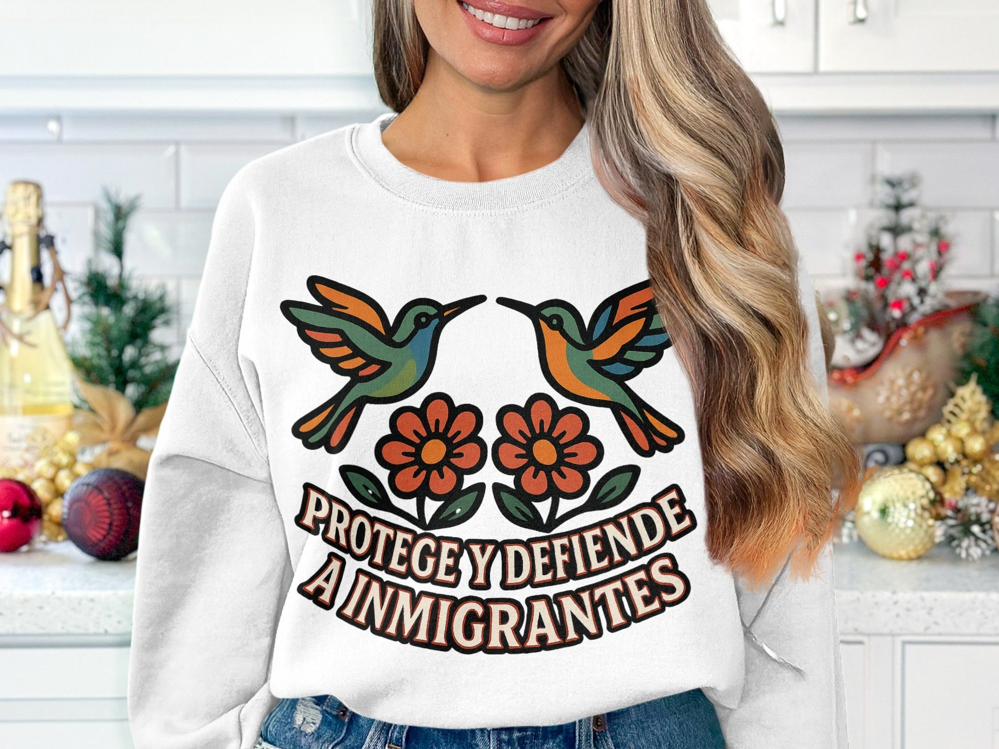 Colorful Birds and Flowers Immigrants Sweatshirt product type