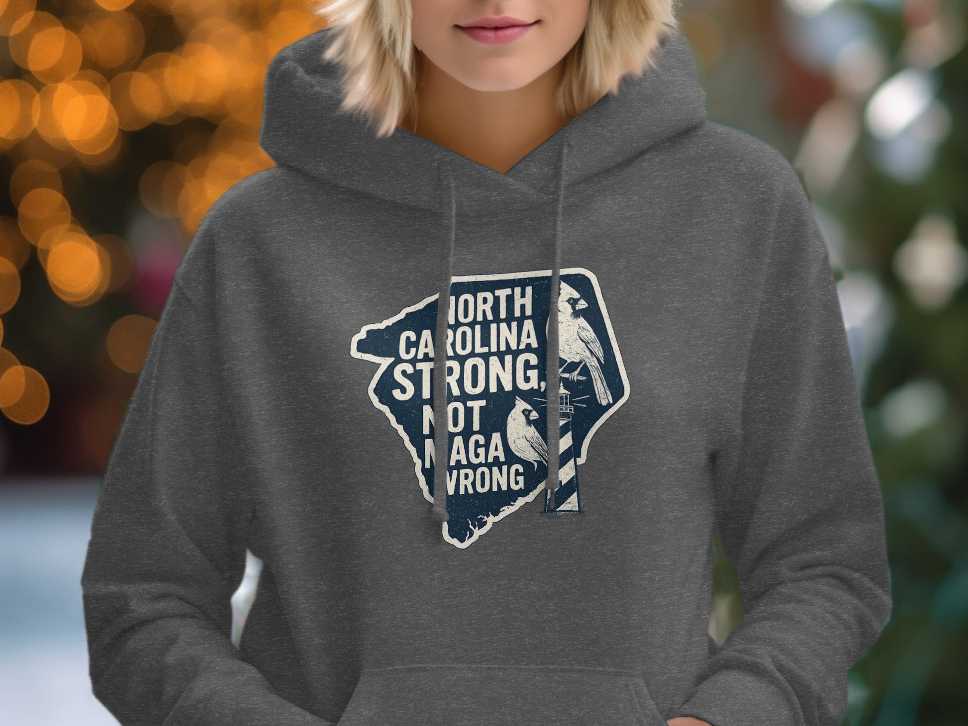North Carolina Strong Not Naga Wrong Hooded Sweatshirt product