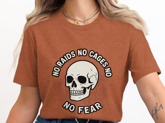 No Raids No Cages No Fear Skull T-Shirt product type