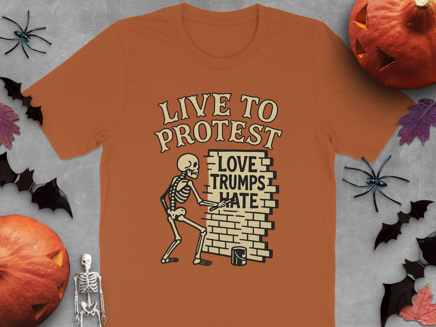 Live to Protest Halloween Skeleton Shirt product type