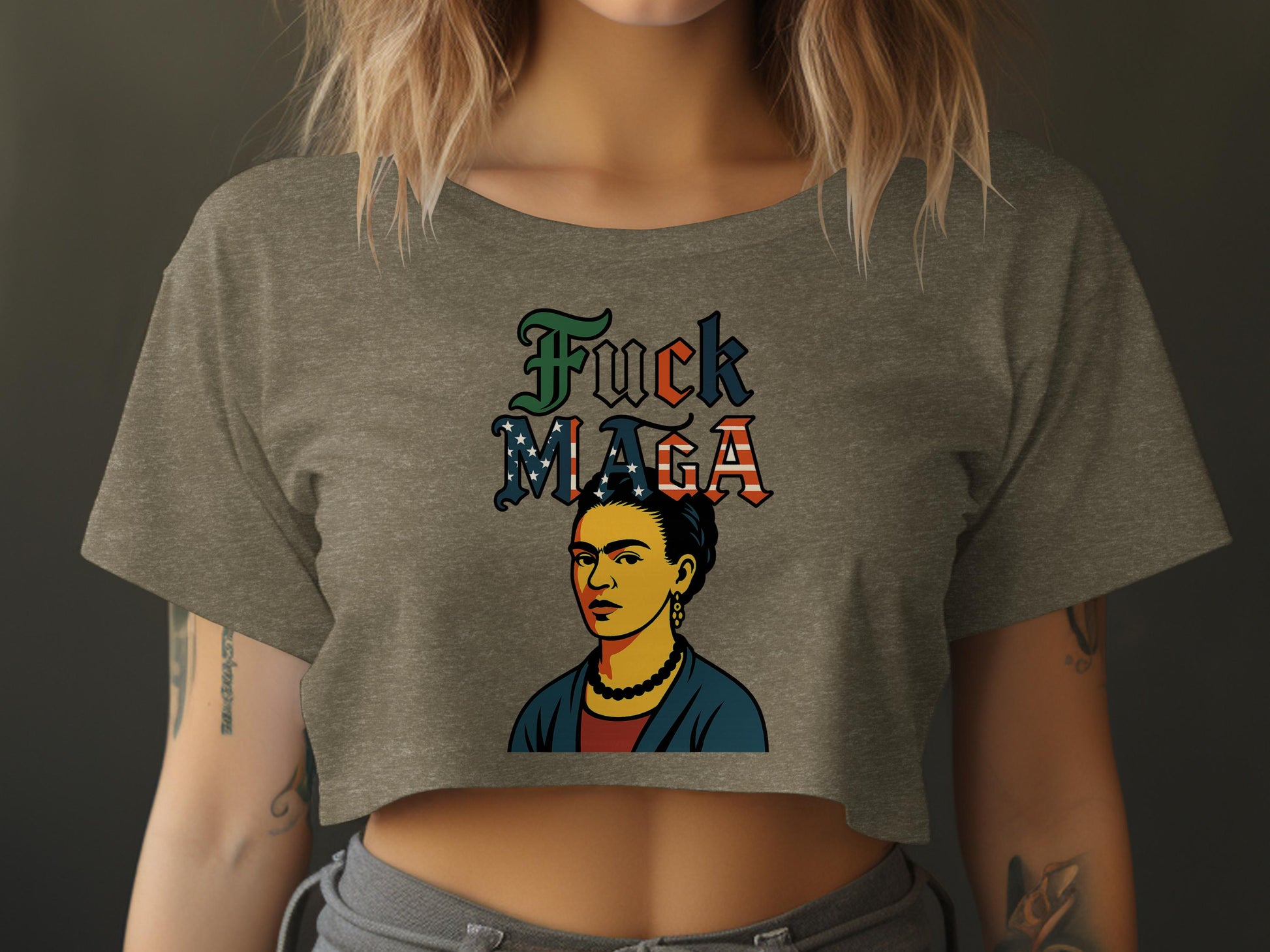 Feminist Fuck MAGA Graphic Crop Top product