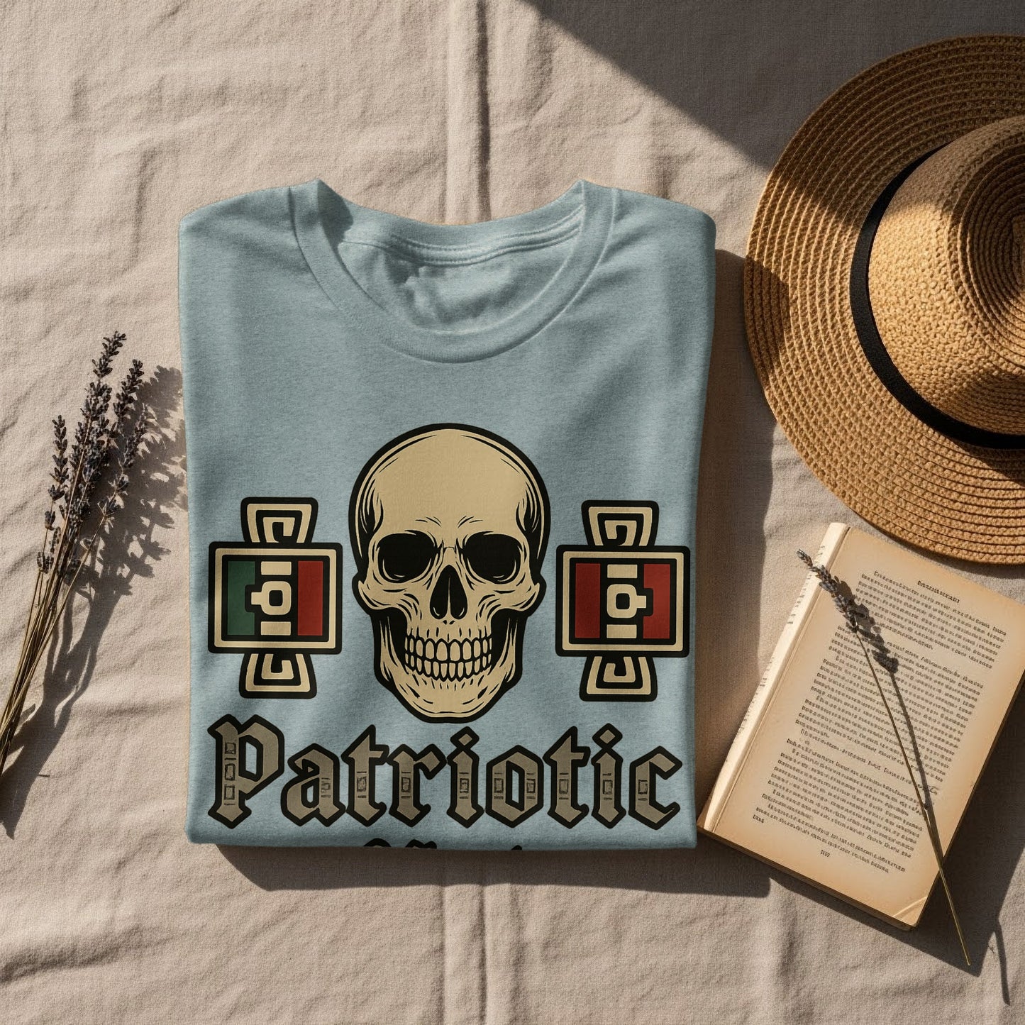 Patriotic Skull Design Graphic Tee for Unique Style