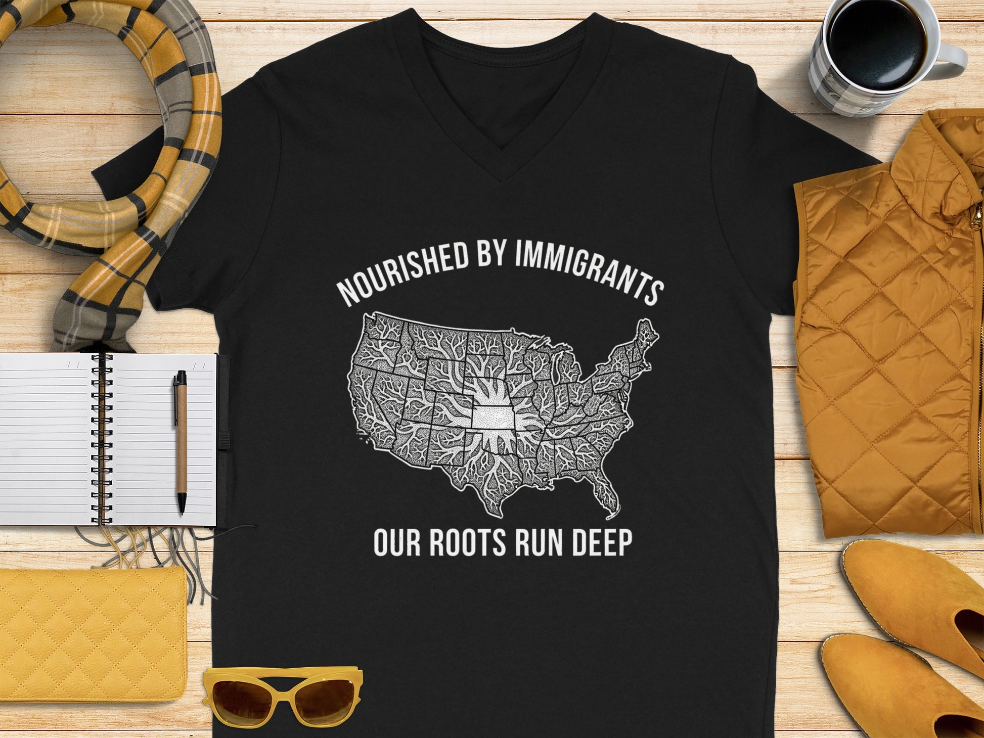 Nourished by Immigrants Our Roots Run Deep Shirt