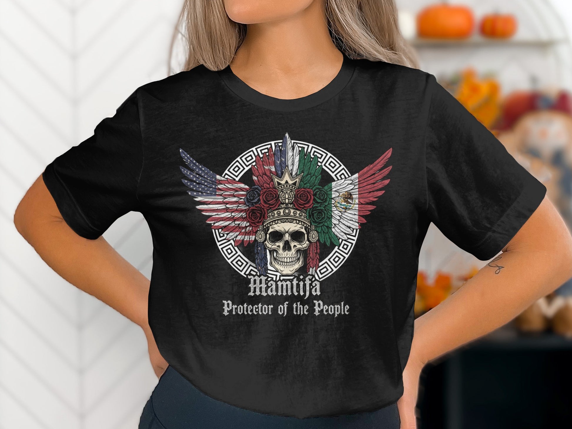 Mamita Protector of the People skull graphic T-shirt