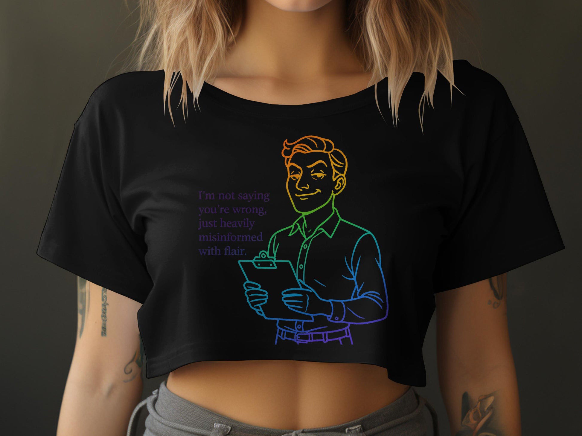 Heavily Misinformed with Flair Graphic Crop Top product