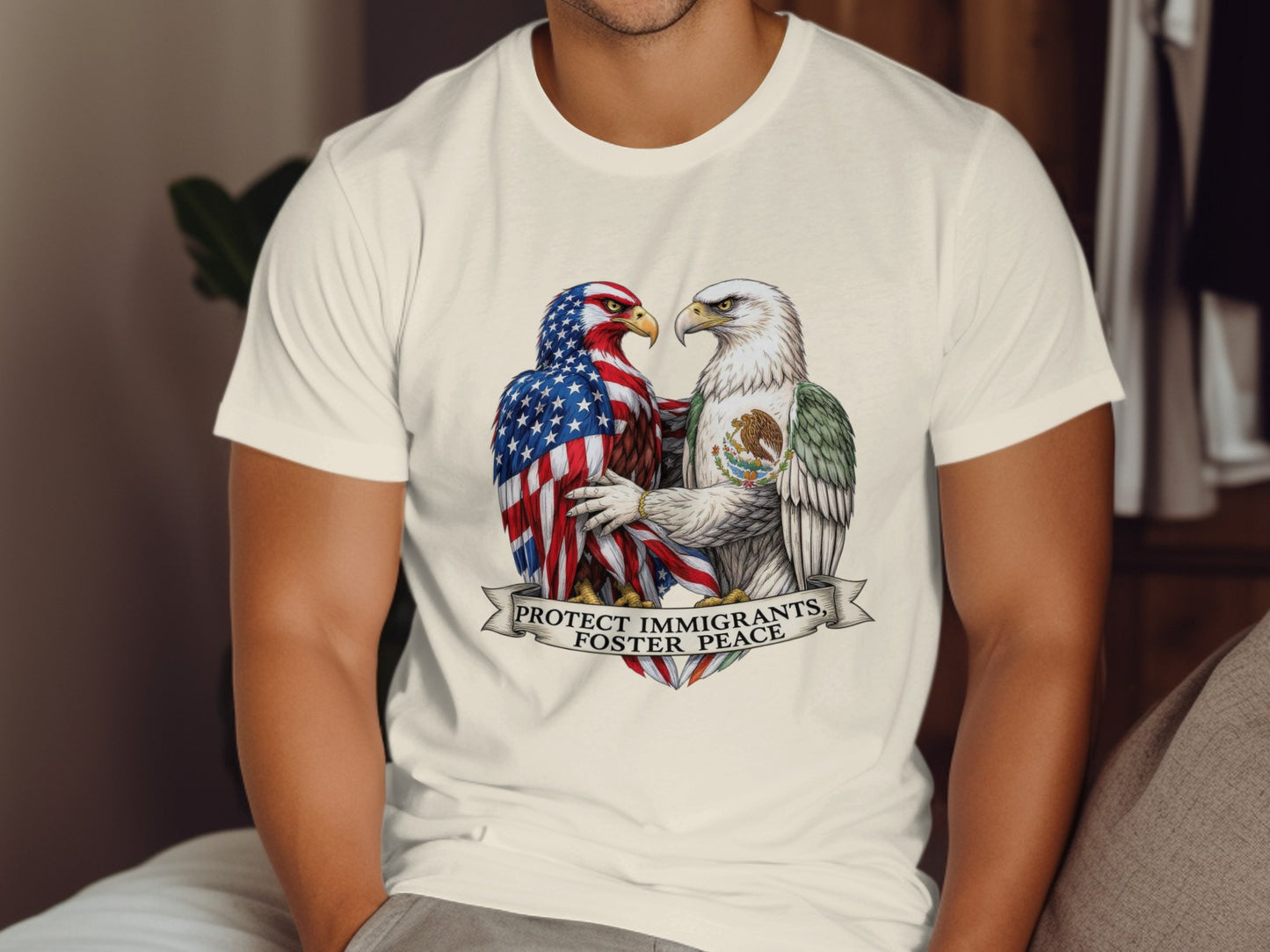 Protect Immigrants Foster Peace Graphic T-shirt product type