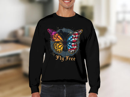 Fly Free Butterfly Design Sweatshirt product