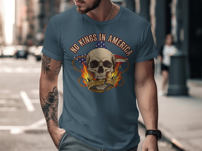 No Kings in America Graphic Skull T-shirt Product