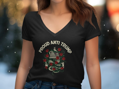 Proud Anti Trump V-Neck Shirt Graphic product type