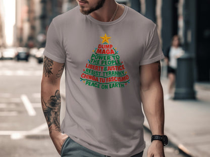 Christmas Tree Design with Social Justice Messages Shirt