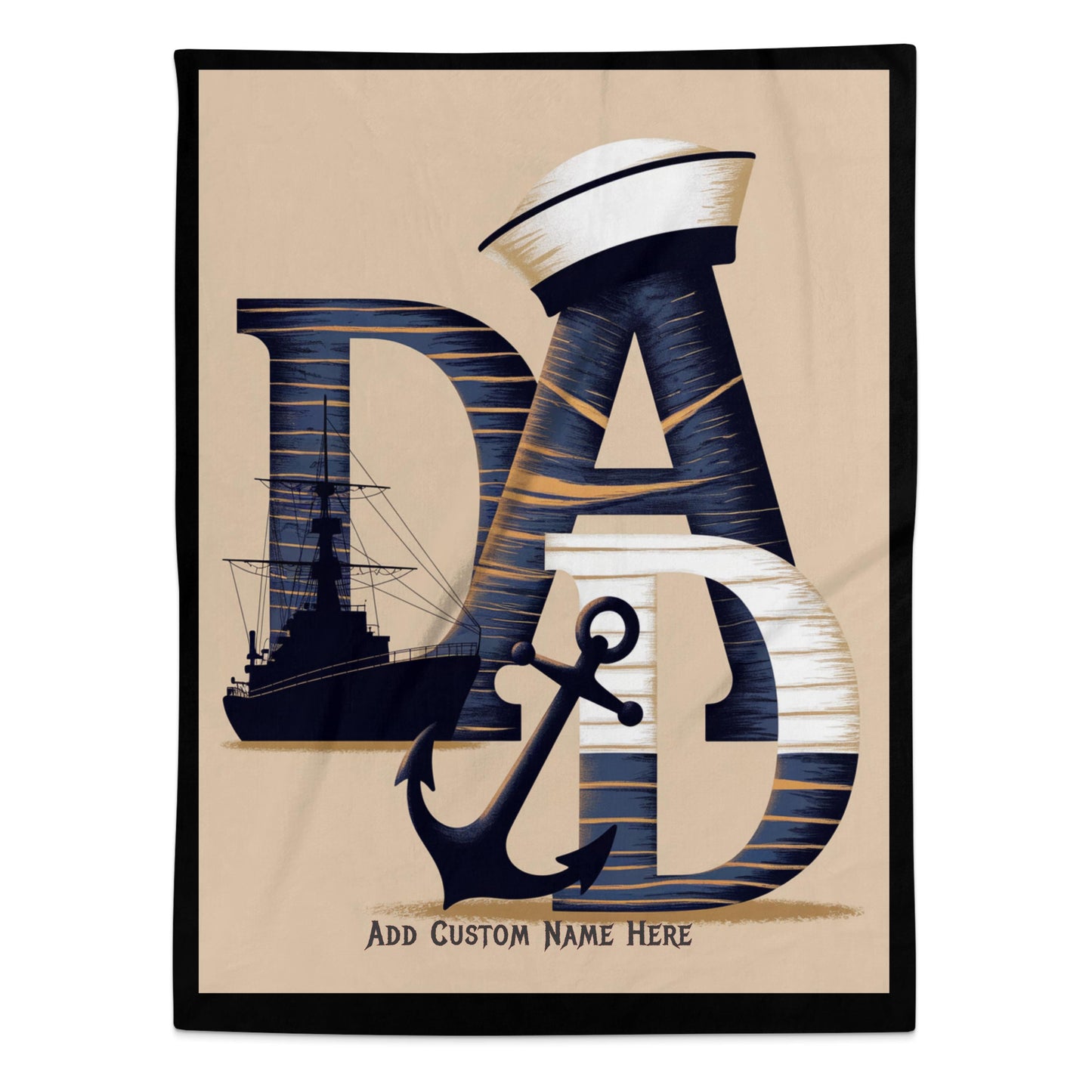 Nautical Dad Blanket with Custom Name option product type