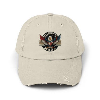 Allergic to MAGA Embroidered Distressed Baseball Cap product type