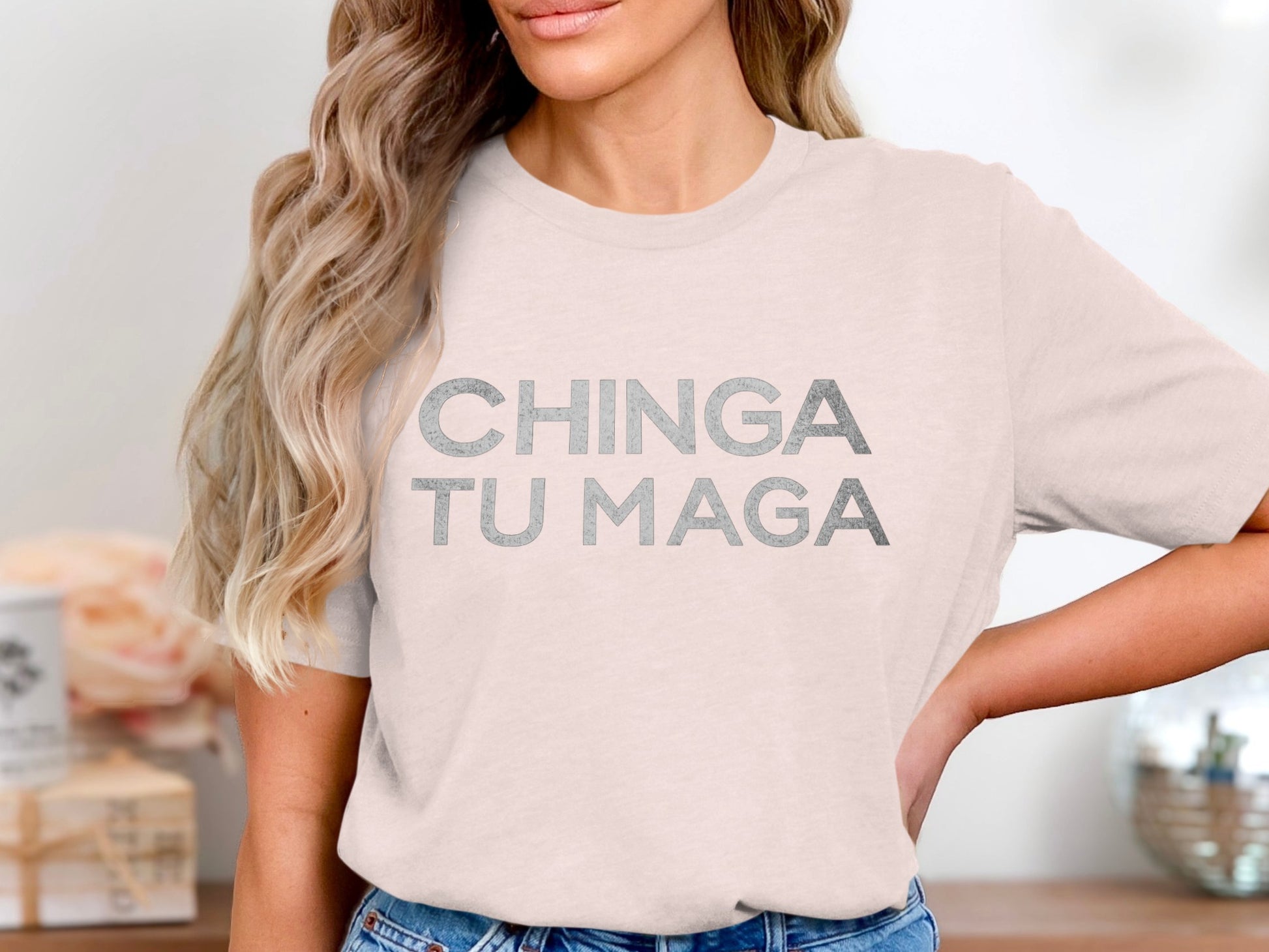 CHINGA TU MAGA Graphic Tee with Unique Printed Design