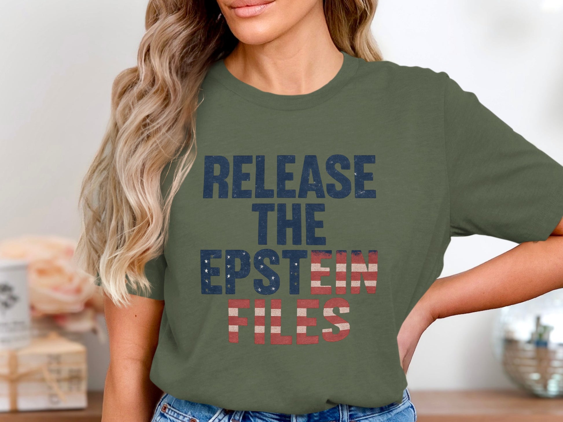 Release The Epstein Files message T-shirt product