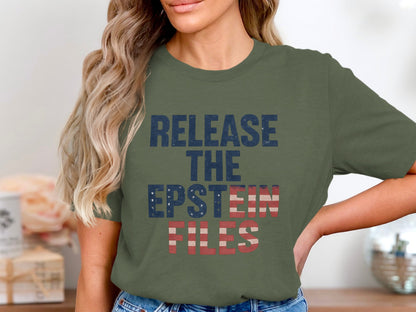 Release The Epstein Files message T-shirt product