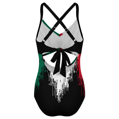 Women's crop top one-piece swimsuit