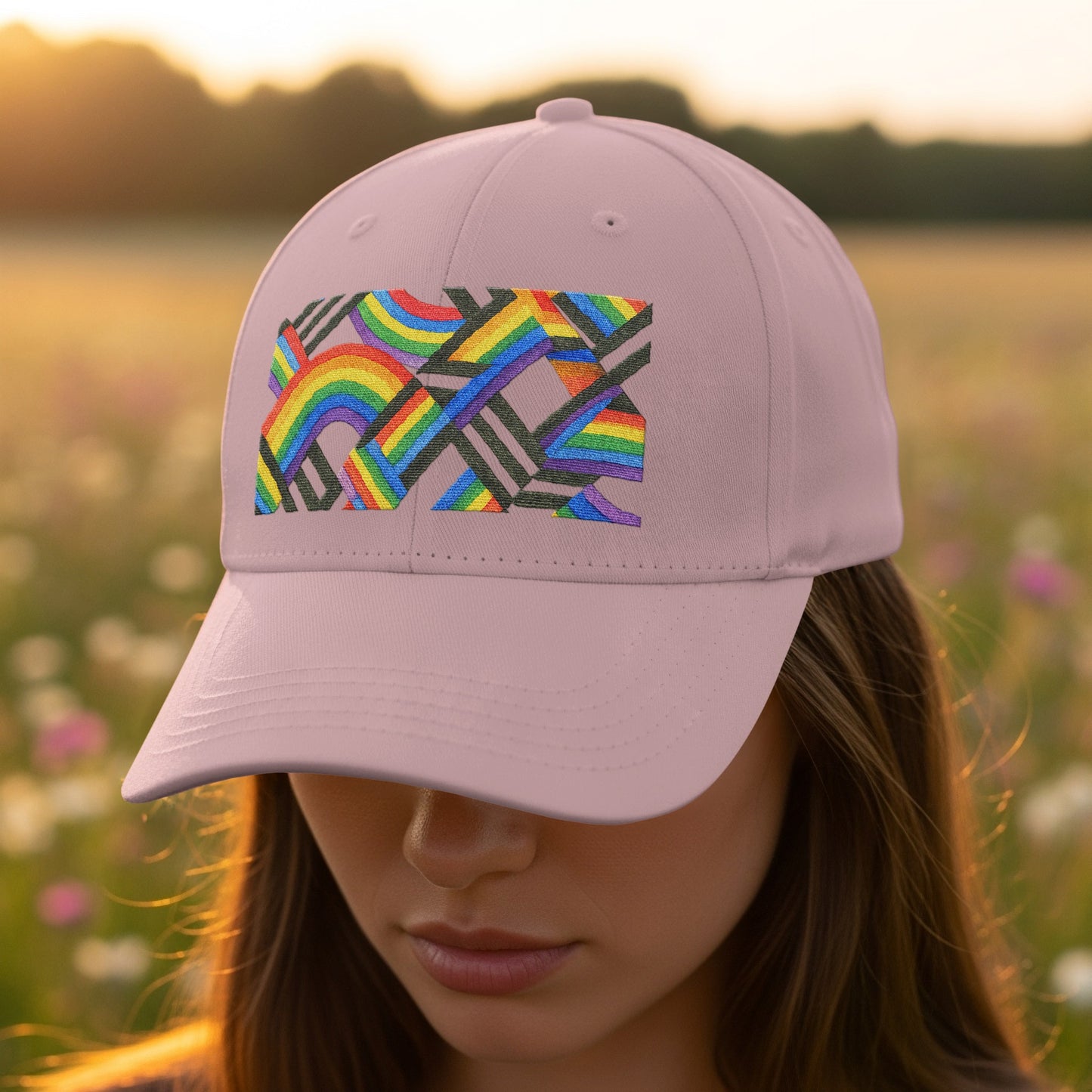 Colorful Abstract Rainbow Strapback Hat product