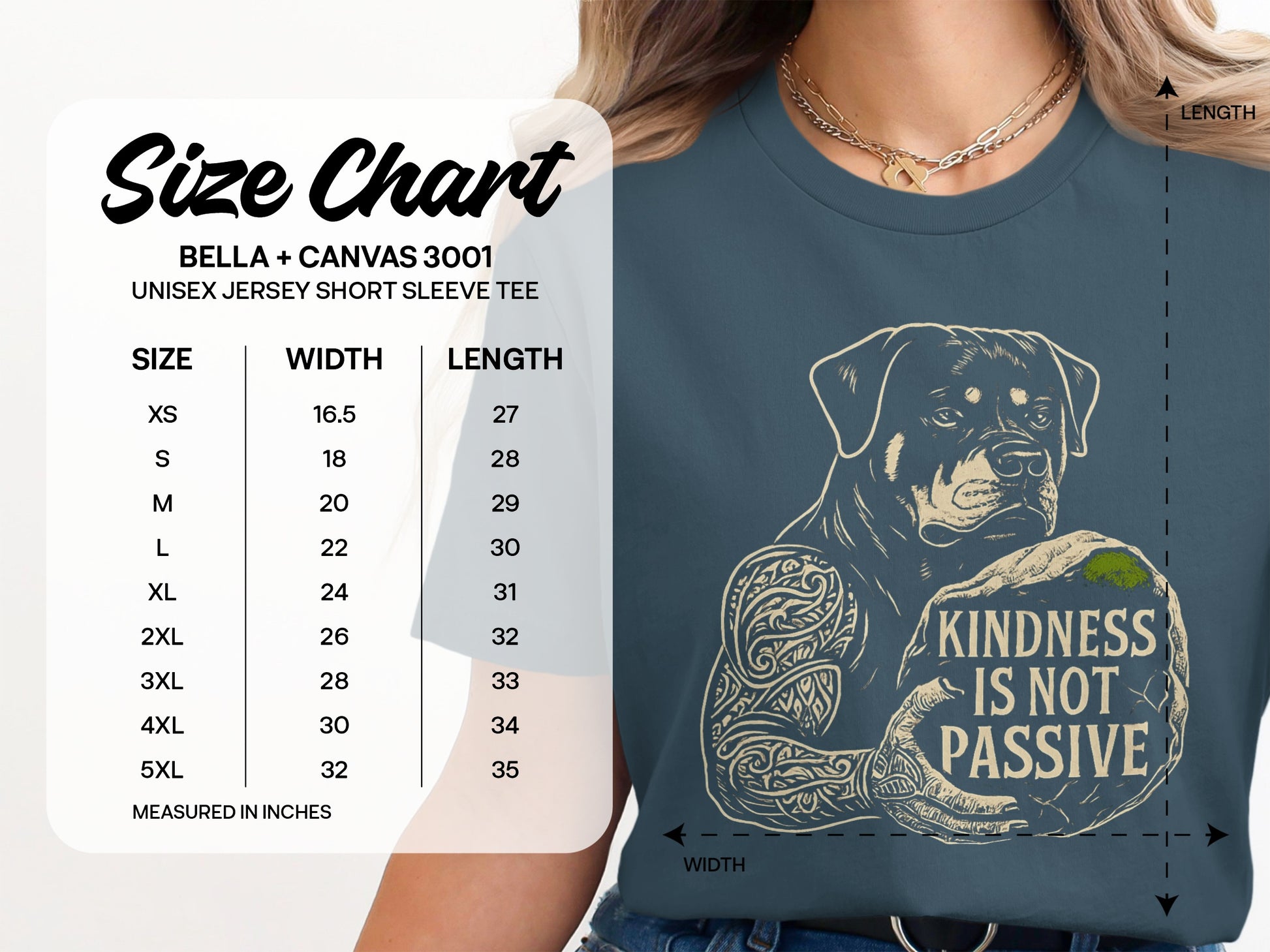 Kindness Is Not Passive Rottweiler Unisex Tee