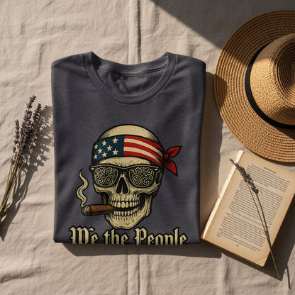 We the People Skull with Bandana Graphic T-Shirt product