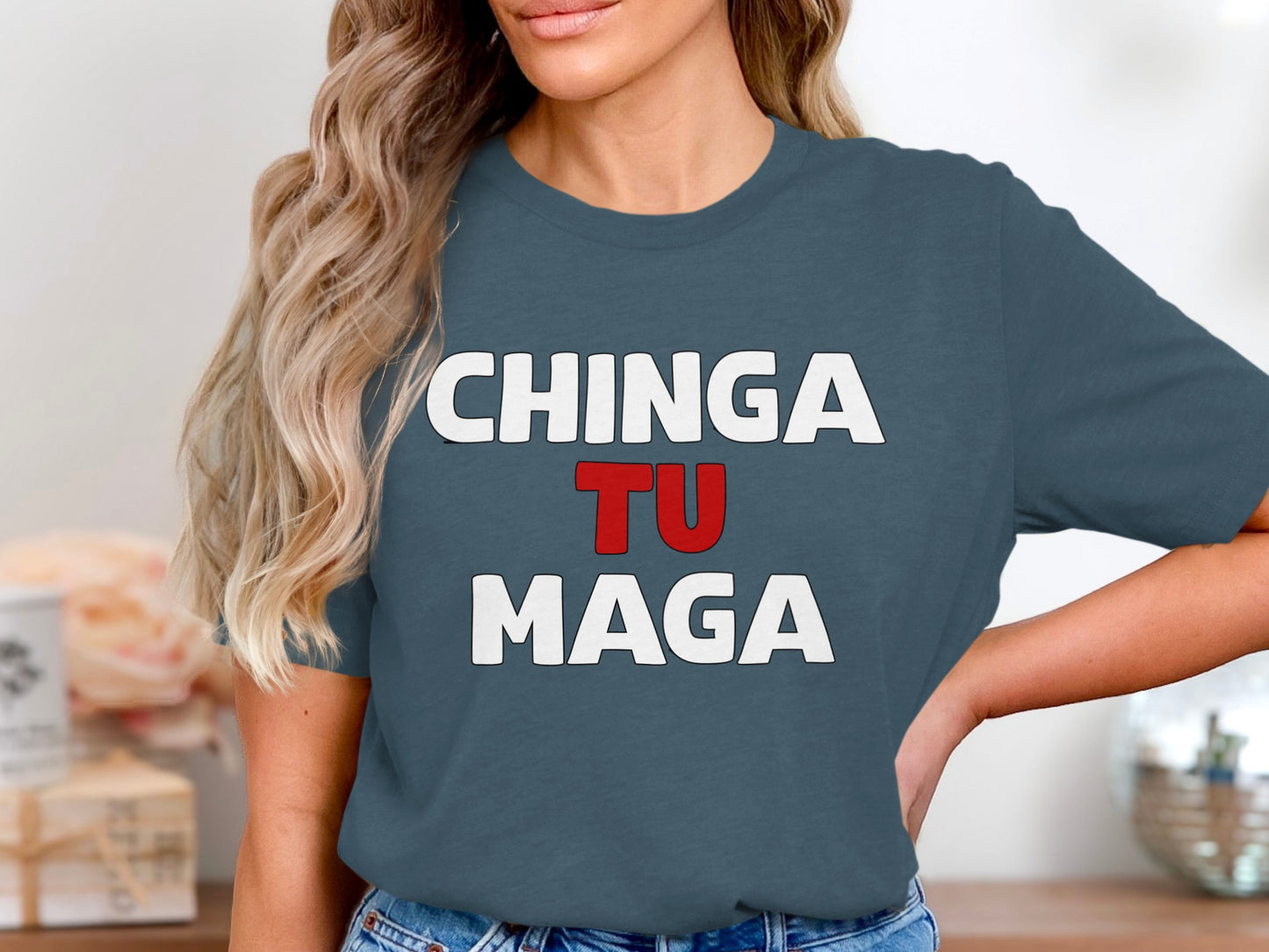CHINGA TU MAGA Graphic Tee Shirt Fun Slogan Top