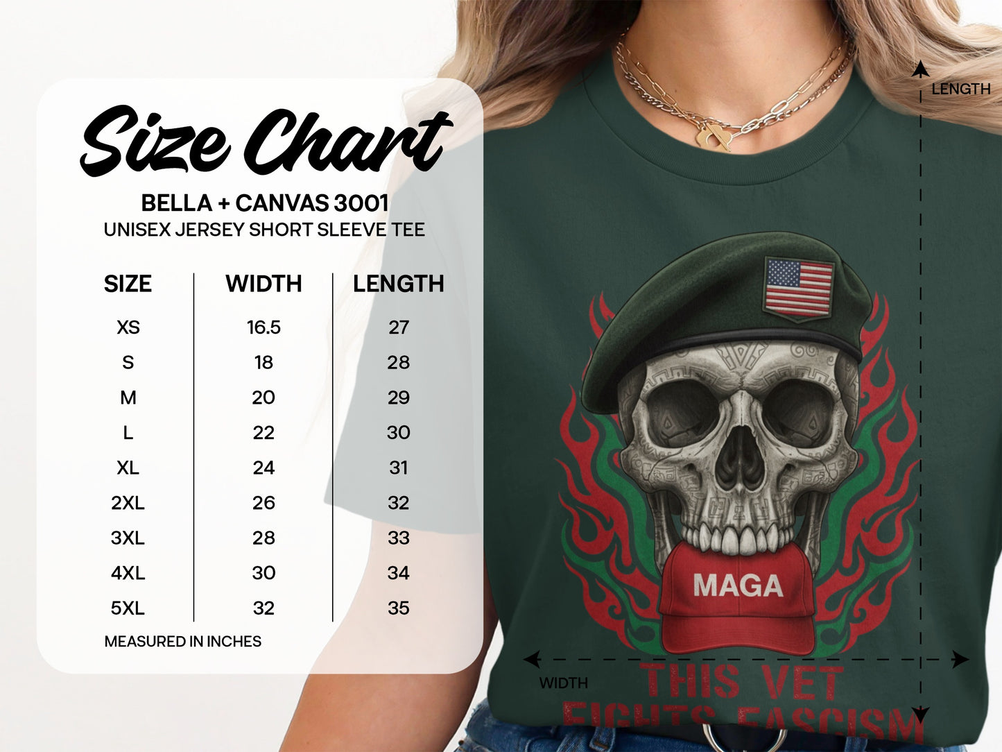 Vintage Skull MAGA This Vet Fights Fascism T-Shirt