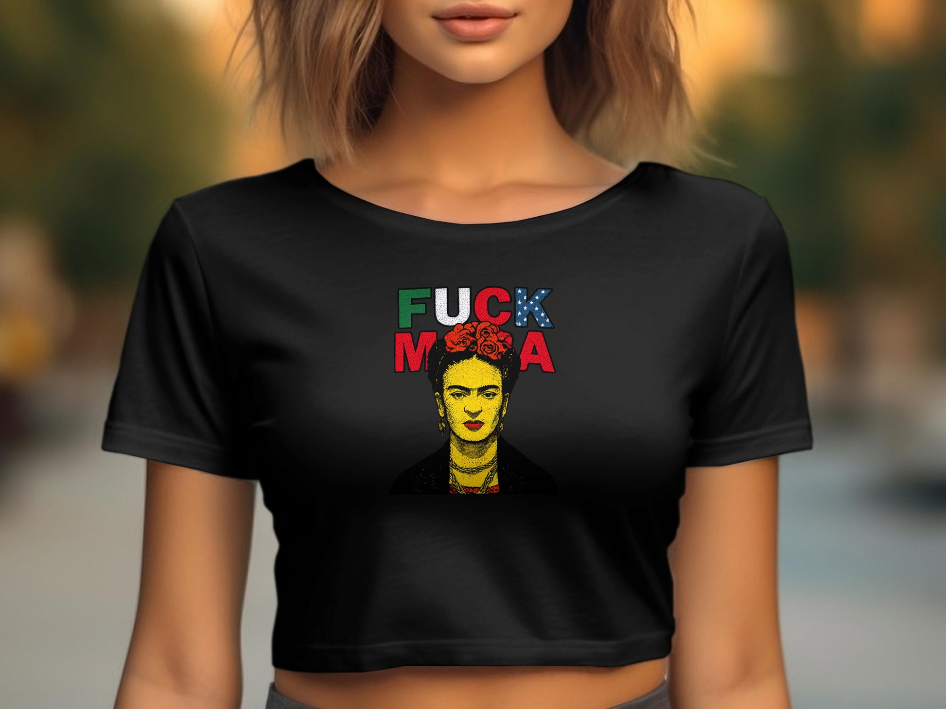 Bold Artistic Statement Crop Top Shirt product