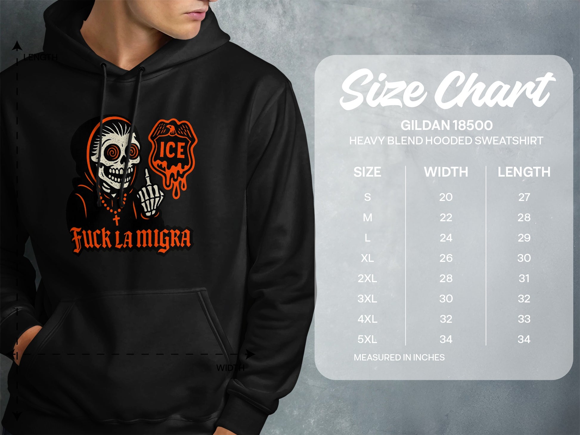 Fuck La Migra Graphic Gildan 18500 Sweatshirt product
