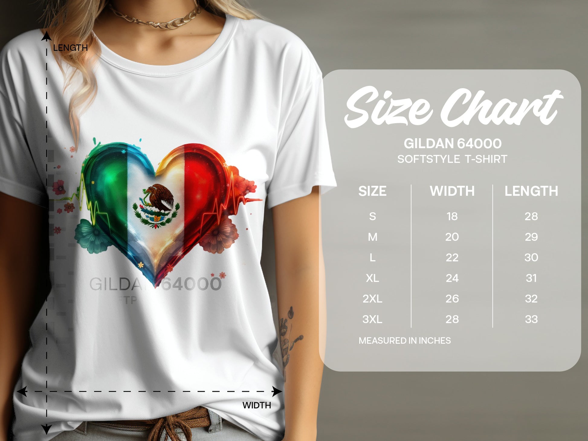 Vibrant Mexican Heart Design Softstyle T-shirt product