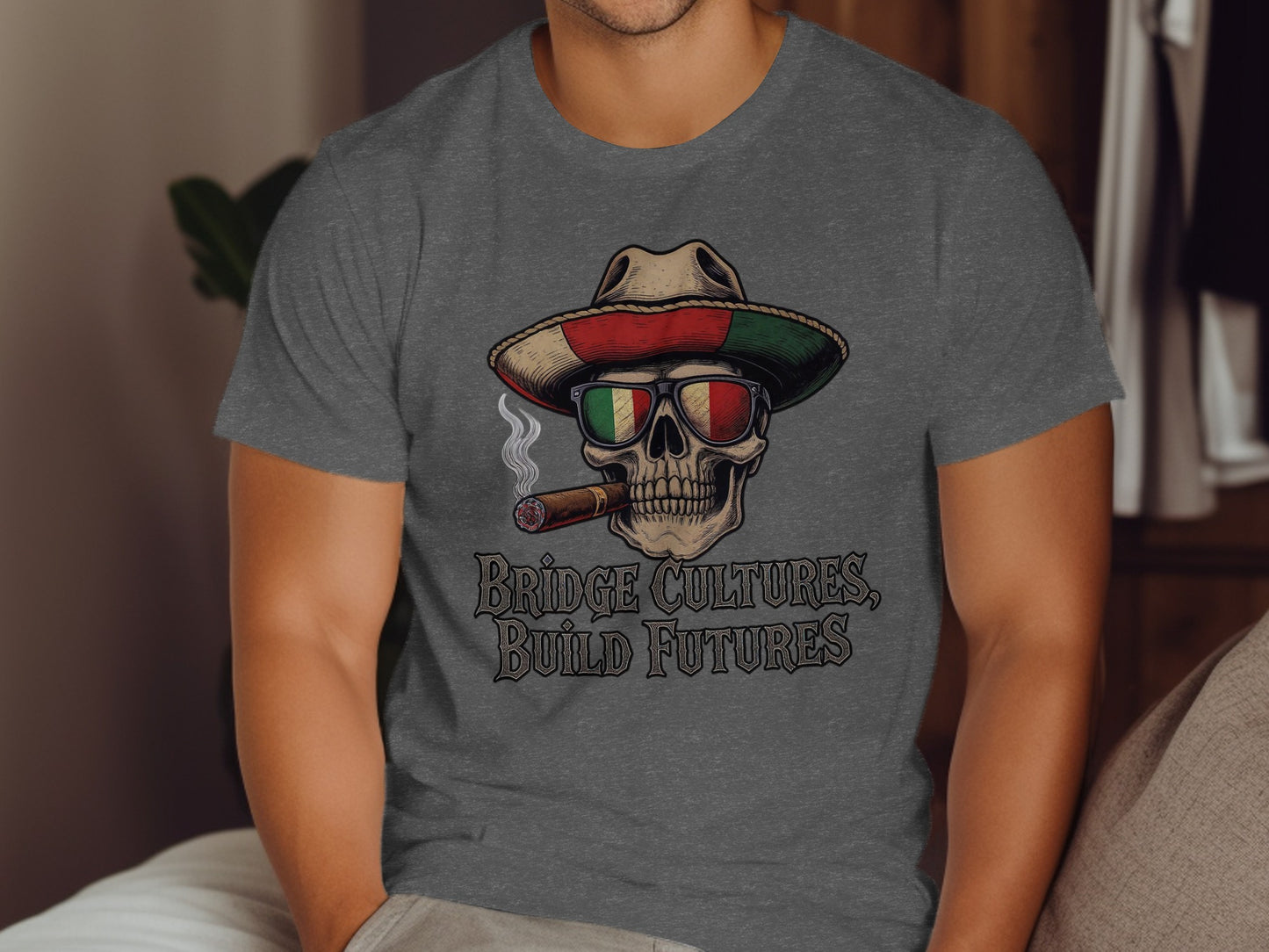 Bridge Cultures Build Futures Skull T-Shirt product