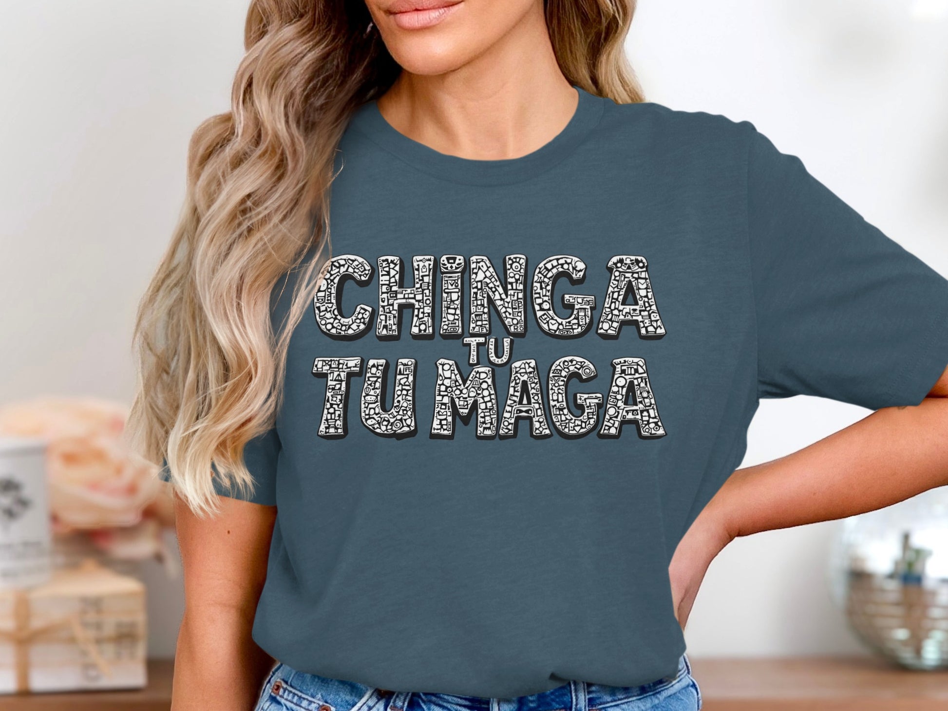 Chinga Tu Tu Maga Graphic Statement T-shirt