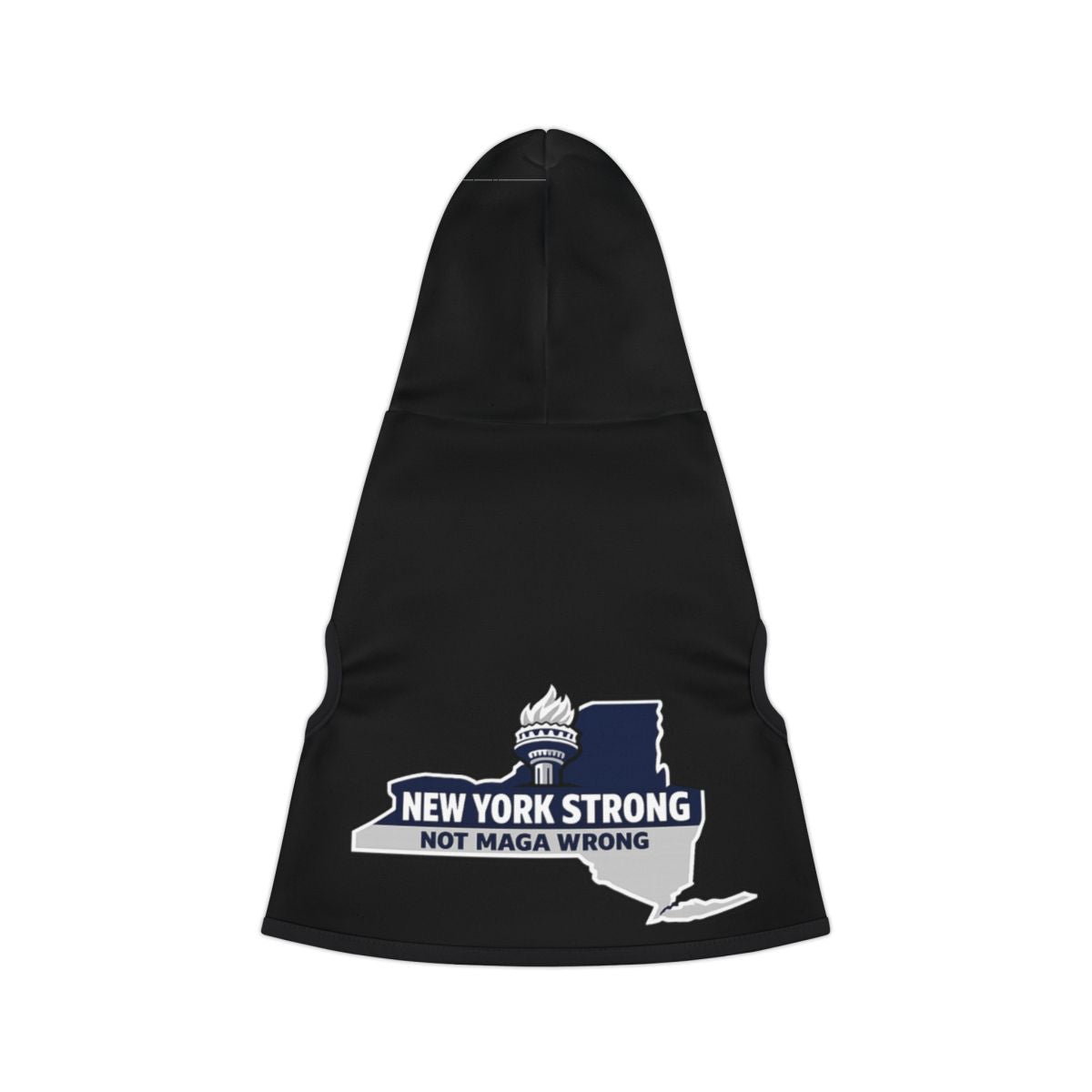 New York Strong Not MAGA Wrong Black Hooded Apparel