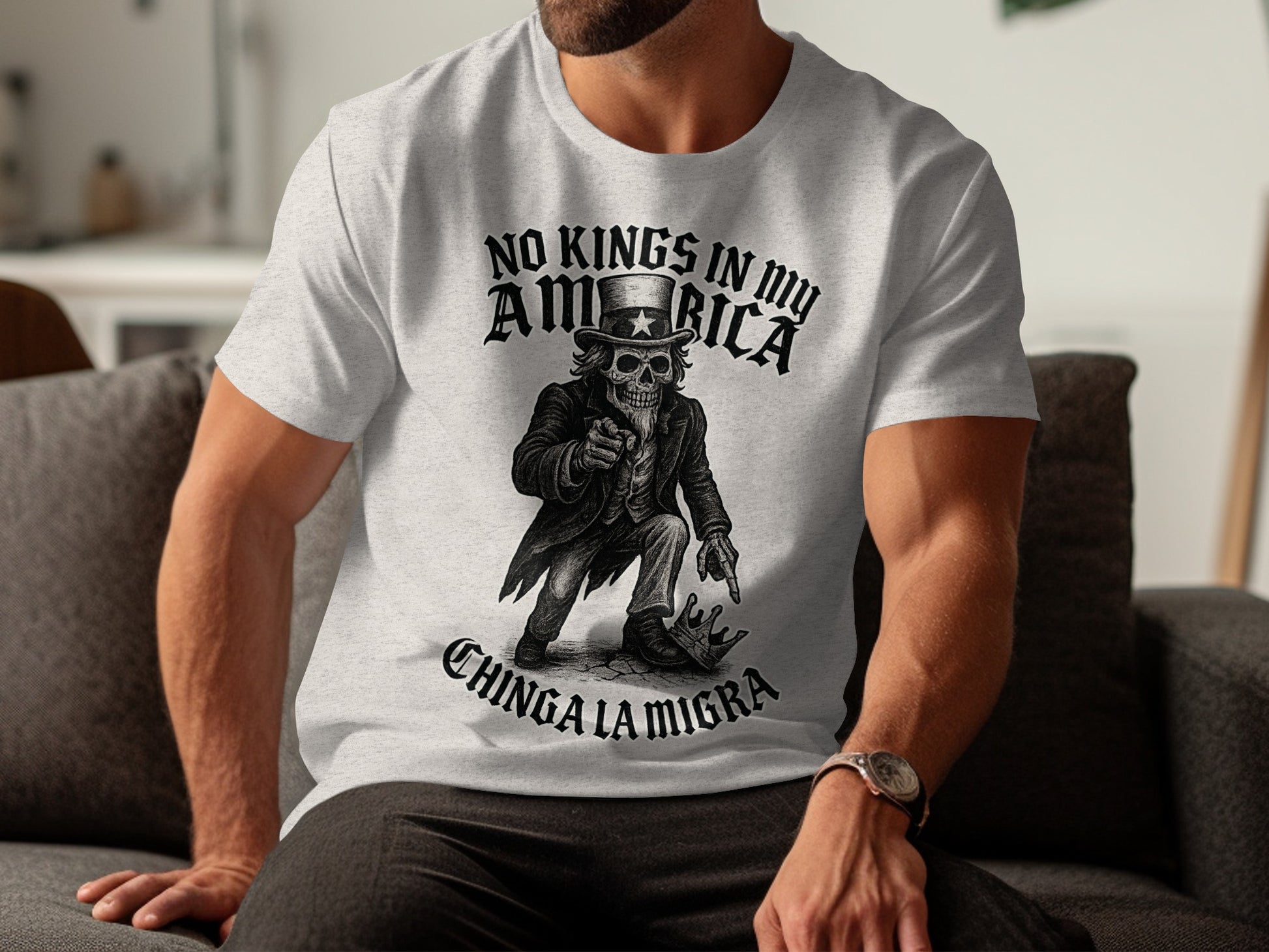 No Kings In My America Chinga La Migra T-shirt product