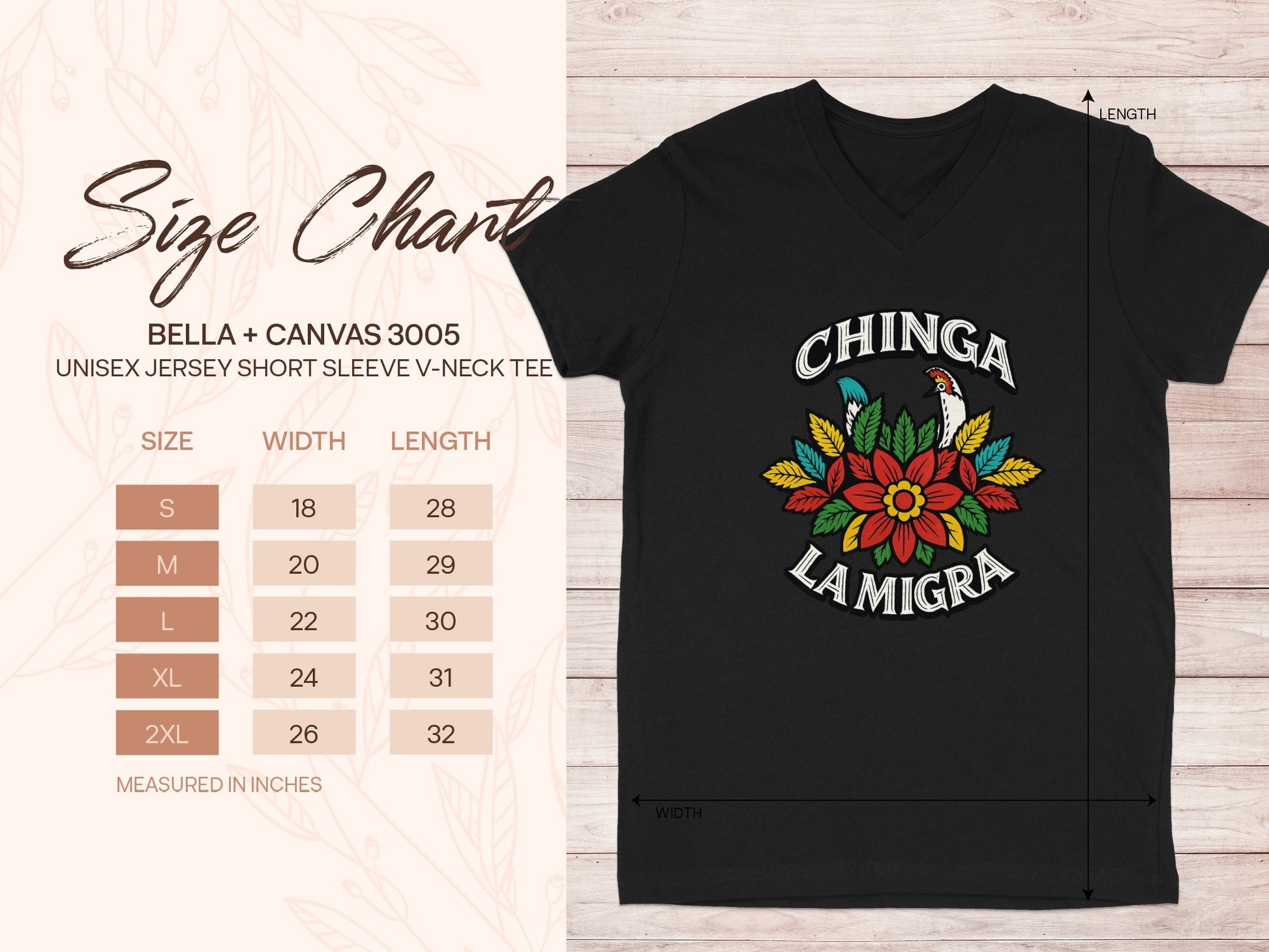Chinga La Migra Graphic V-Neck Tee Shirt product