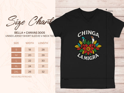 Chinga La Migra Graphic V-Neck Tee Shirt product
