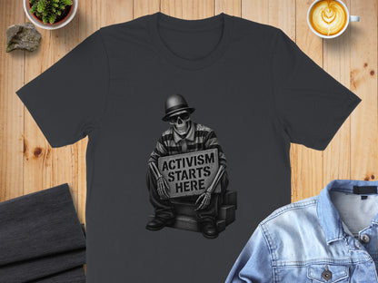 Activism Starts Here Skeleton Graphic T-Shirt product